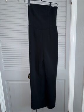 Abercrombie & Fitch Strapless Black Wide-Leg Jumpsuit
